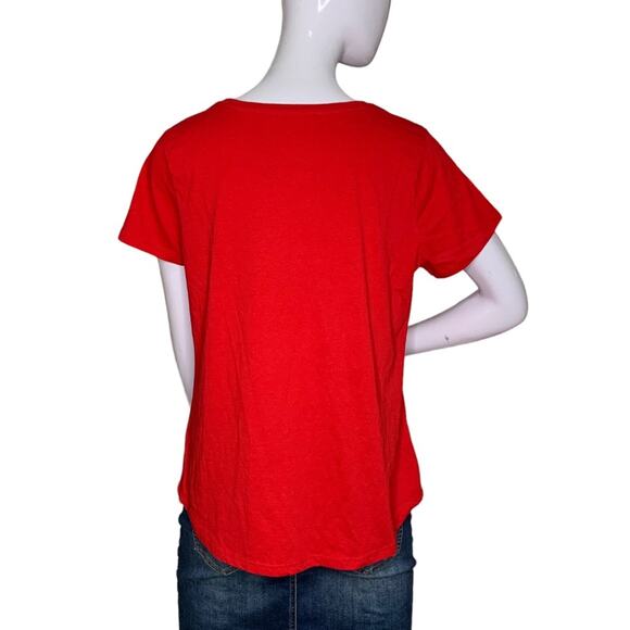 Disney Minnie Mouse Head Graphic T-shirt Short Sleeve Crewneck Red Size S - Picture 5 of 7